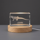 Sculptures gracieuses en cristal de lézard | Gemmes exquises gravées avec des amis reptiliens