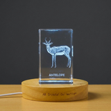 3D Engraved Antelope Trophy Award – Unique Crystal Gift for Animal Lovers Recognition - Custom Award From A&B Crystal Collection