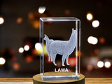 Graceful Llama Crystal Carvings | Exquisite Gems Etched with Regal South American Camelids A&B Crystal Collection