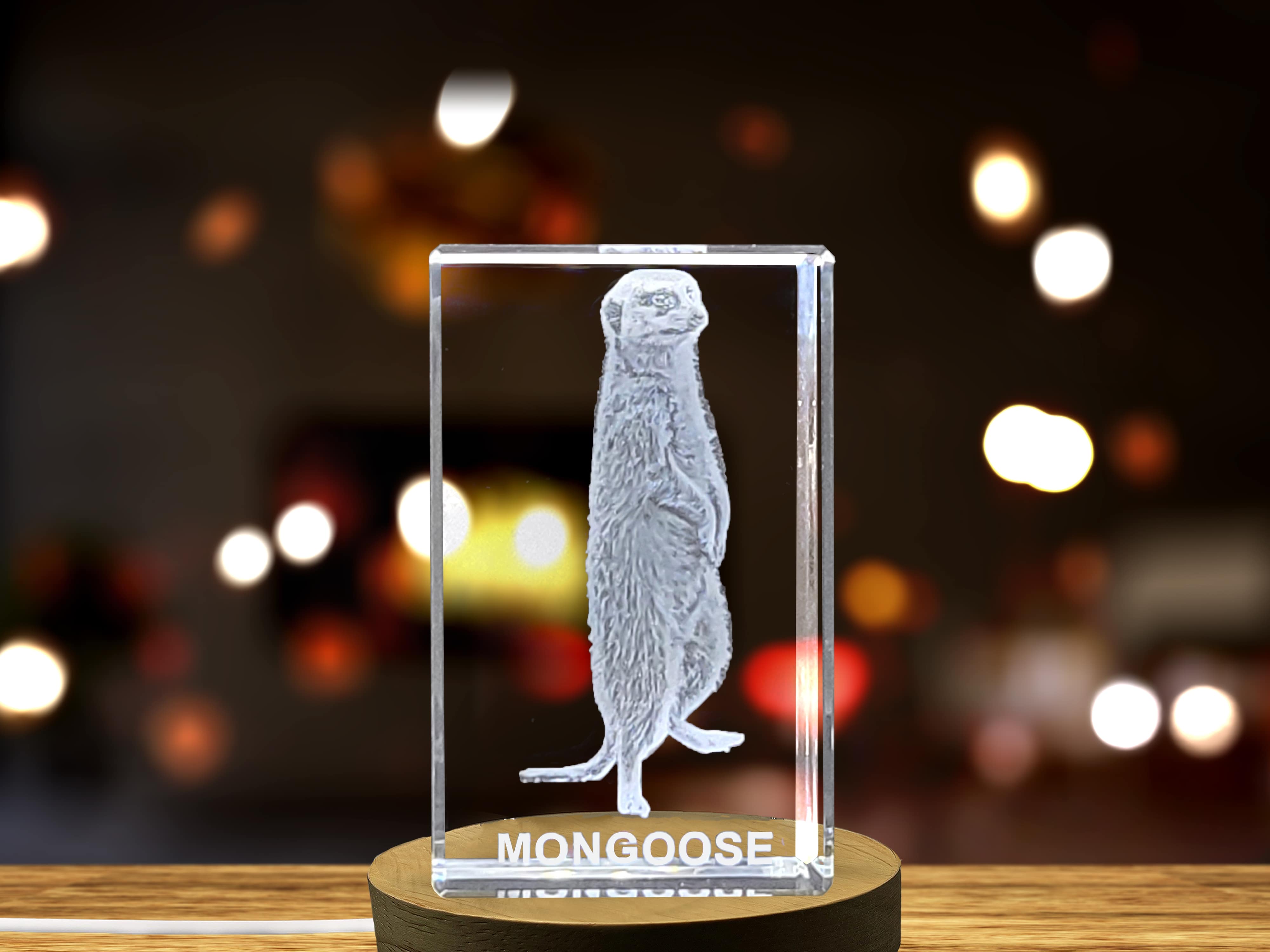 Graceful Mongoose Crystal Carvings | Exquisite Gems Etched with Lithe Carnivorans A&B Crystal Collection