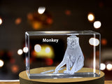 Playful Monkey Crystal Carvings | Exquisite Gems Etched with Our Closest Relatives A&B Crystal Collection