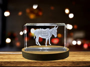 Sculptures en cristal de mule noble | Gemmes exquises gravées avec des travailleurs équins rusés