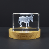 Noble Mule Crystal Trophy Award | Recognition of Exquisite Laser-Etched Equestrian Artistry