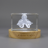 3D Engraved Crystal Octopus Sculpture, Ocean Art Keepsake, Personalized Gift for Sea Lovers, Divers, Marine Enthusiasts - Custom Award From A&B Crystal Collection