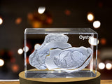Intricate Oyster Crystal Carvings | Exquisite Gems Etched with Bivalve Beauties A&B Crystal Collection