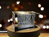 A Sunday Afternoon on the Island of La Grande Jatte 3D Engraved Crystal Decor A&B Crystal Collection