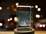 Las Meninas 3D Engraved Crystal Decor with LED Base Light A&B Crystal Collection