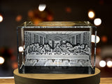 The Last Supper 3D Engraved Crystal Decor with LED Base Light - Made in Canada A&B Crystal Collection