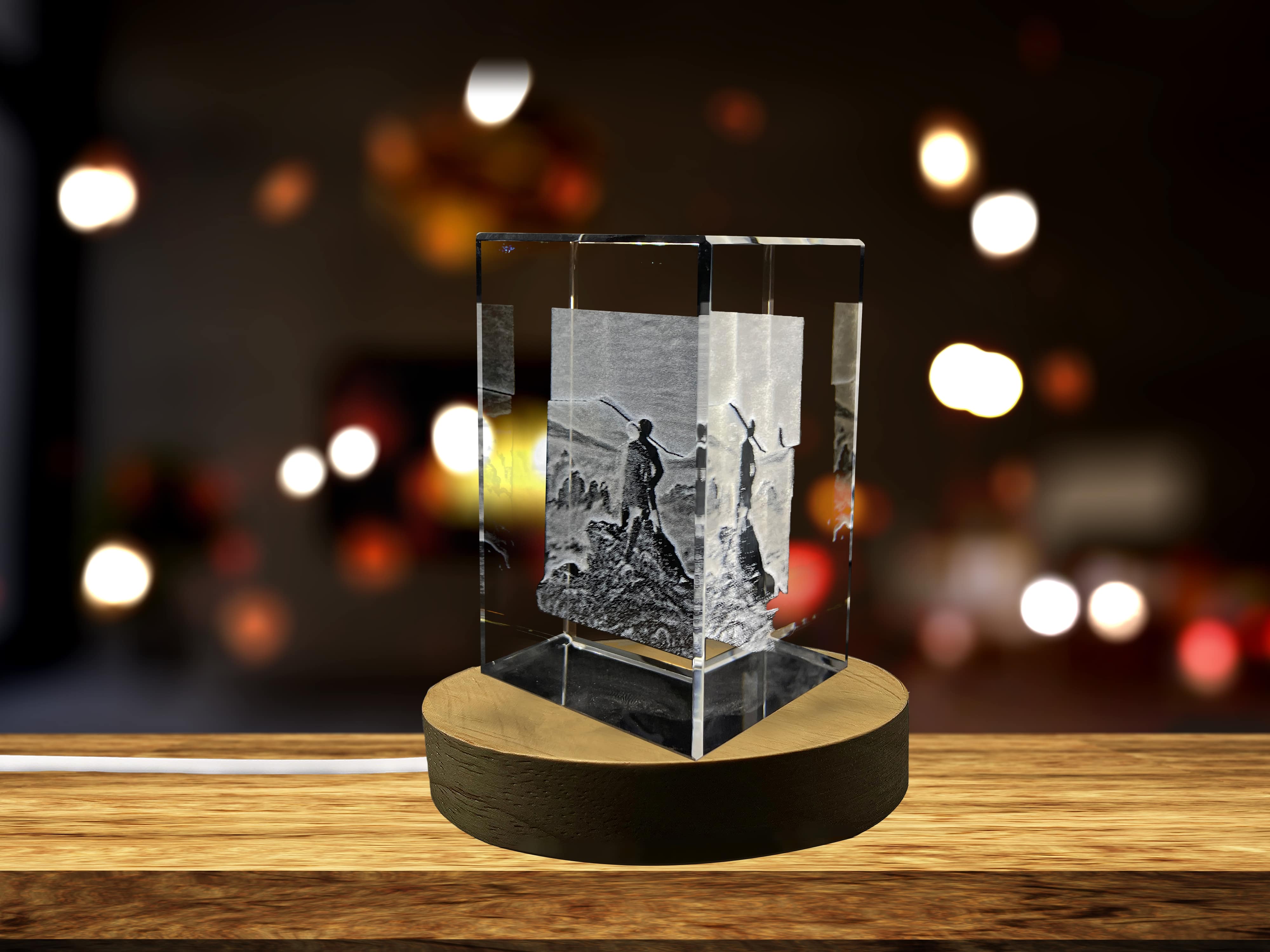Wanderer above the Sea of Fog 3D Engraved Crystal Keepsake/Gift/Decor/Collectible/Souvenir A&B Crystal Collection