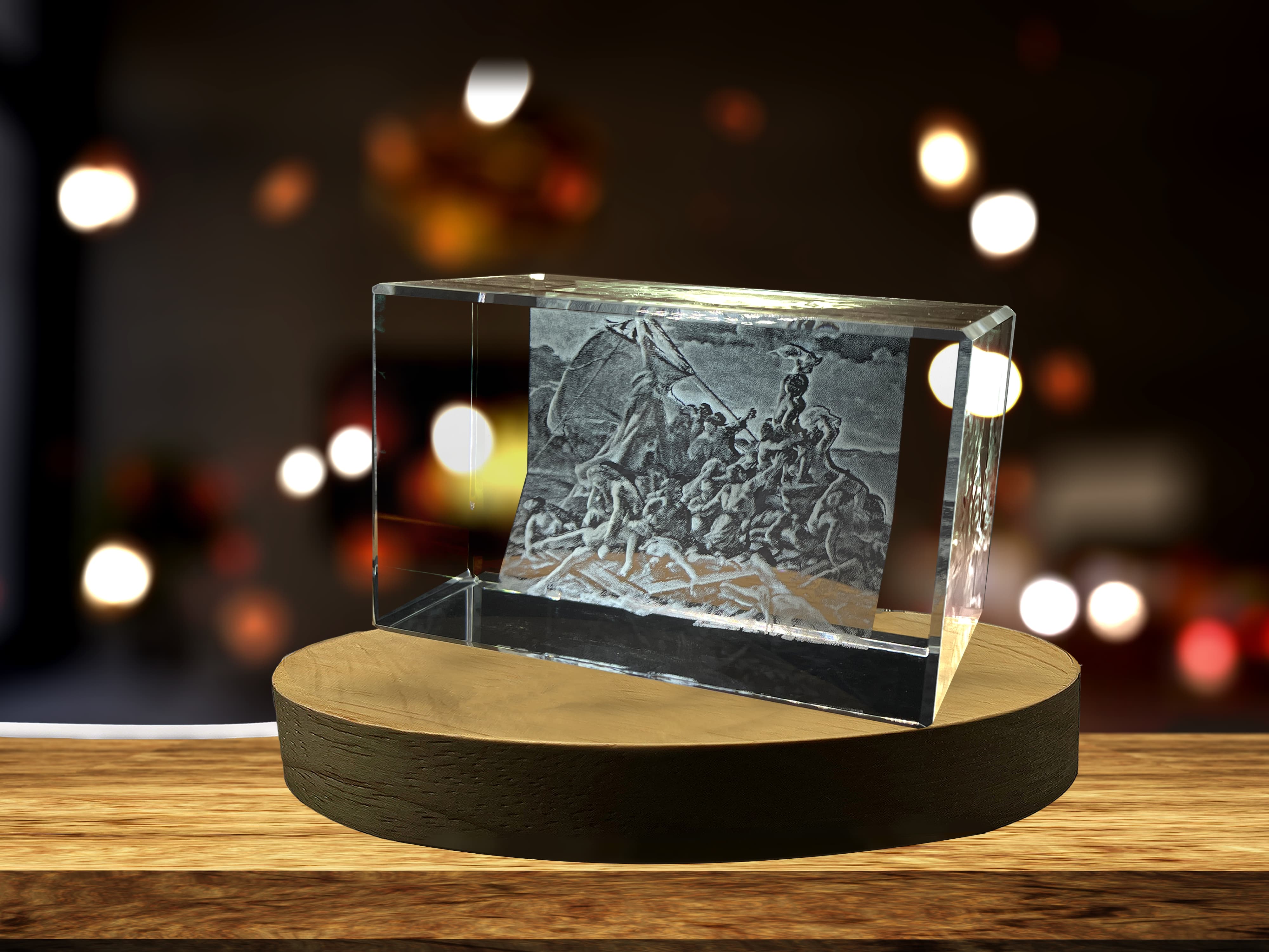 The Raft of the Medusa 3D Engraved Crystal Keepsake/Gift/Decor/Collectible/Souvenir A&B Crystal Collection