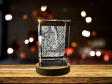 The Starry Night 3D Engraved Crystal Decor with LED Base Light