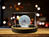 3D Engraved Crystal Decor with LED Base - Makemake Dwarf Planet