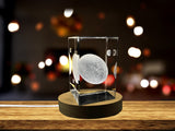 Haumea 3D Engraved Crystal Novelty Decor with LED Base Light A&B Crystal Collection