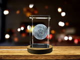 Eris 3D Engraved Crystal Novelty Decor - Realistic Depiction of the Dwarf Planet Eris | LED Base Light Included