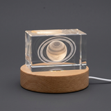 Saturn 3D Engraved Crystal Trophy with LED Base Light - Unique Recognition Award, Made in Canada