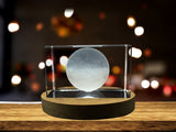 Uranus 3D Engraved Crystal Decor - Made in Canada | LED Base Light Included A&B Crystal Collection