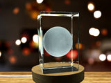 Neptune 3D Engraved Crystal Novelty Decor with LED Base - Exclusive Design by A&B Crystal Collection A&B Crystal Collection