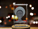African American Woman against Racism 3D Engraved Crystal Keepsake A&B Crystal Collection