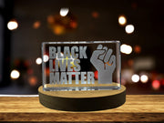 Black Lives Matter Fist 3D Engraved Crystal 