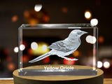 Yellow Oriole 3D Engraved Crystal 3D Engraved Crystal Keepsake/Gift/Decor/Collectible/Souvenir A&B Crystal Collection