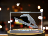 Yellow Throated Toucan 3D Engraved Crystal Keepsake A&B Crystal Collection