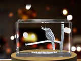 Black and Red Broadbill 3D Engraved Crystal 3D Engraved Crystal Keepsake/Gift/Decor/Collectible/Souvenir A&B Crystal Collection