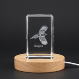 Magpie 3D Engraved Crystal 3D Engraved Crystal Keepsake/Gift/Decor/Collectible/Souvenir