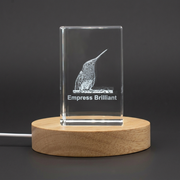 Empress Brilliant 3D Engraved Crystal Trophy Award - Luxurious Butterfly Recognition Keepsake