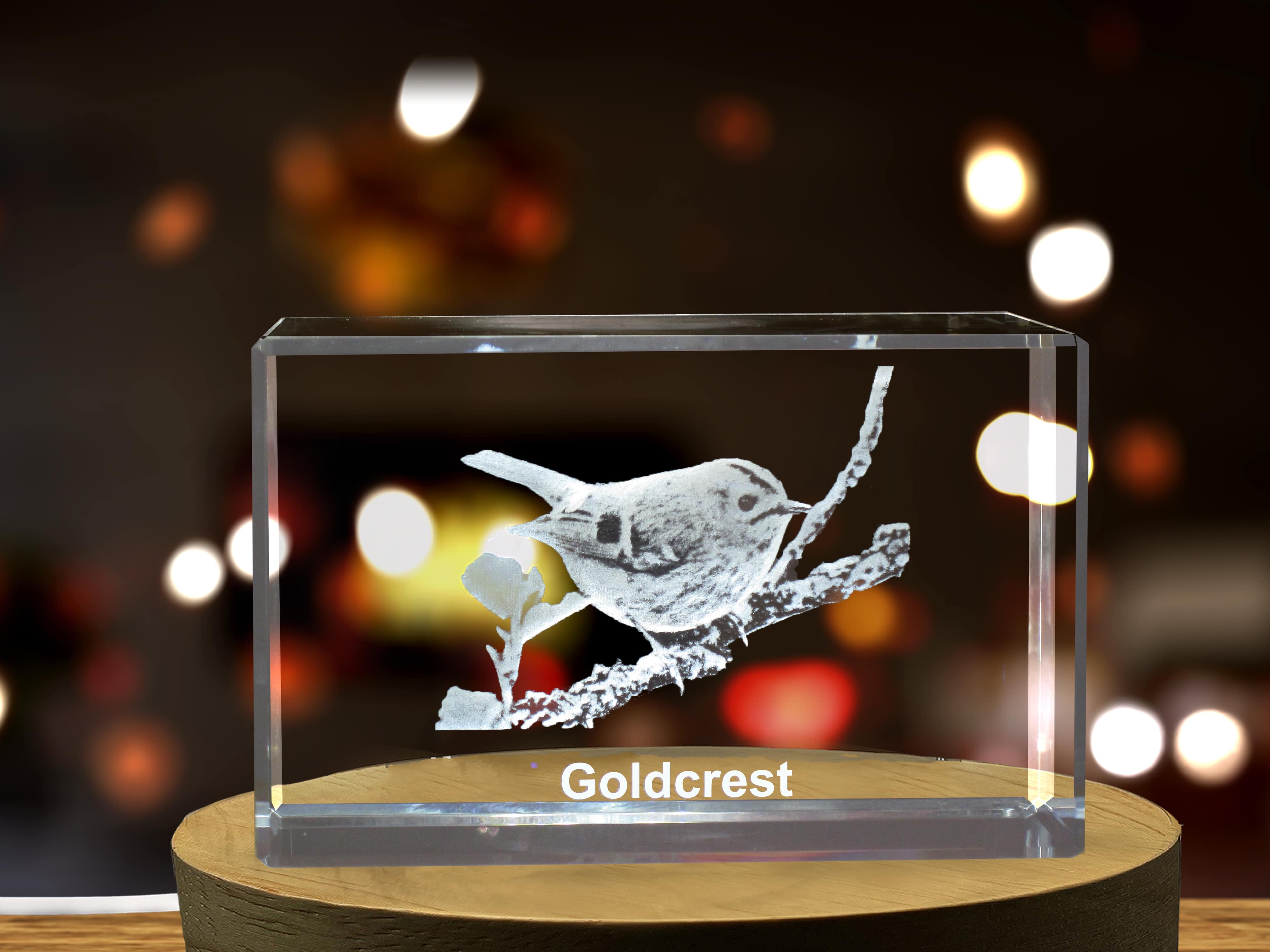 Goldcrest 3D Engraved Crystal 3D Engraved Crystal Keepsake/Gift/Decor/Collectible/Souvenir A&B Crystal Collection