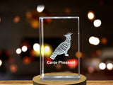 Canje Pheasant 3D Engraved Crystal Keepsake Gift - Made in Canada A&B Crystal Collection