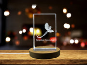 Paradise Flycatcher 3D Engraved Crystal 3D Engraved Crystal Keepsake/Gift/Decor/Collectible/Souvenir
