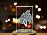 Redwing Blackbird 3D Engraved Crystal 3D Engraved Crystal Keepsake/Gift/Decor/Collectible/Souvenir A&B Crystal Collection