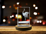 Sarus Crane 3D Engraved Crystal 3D Engraved Crystal Keepsake/Gift/Decor/Collectible/Souvenir A&B Crystal Collection
