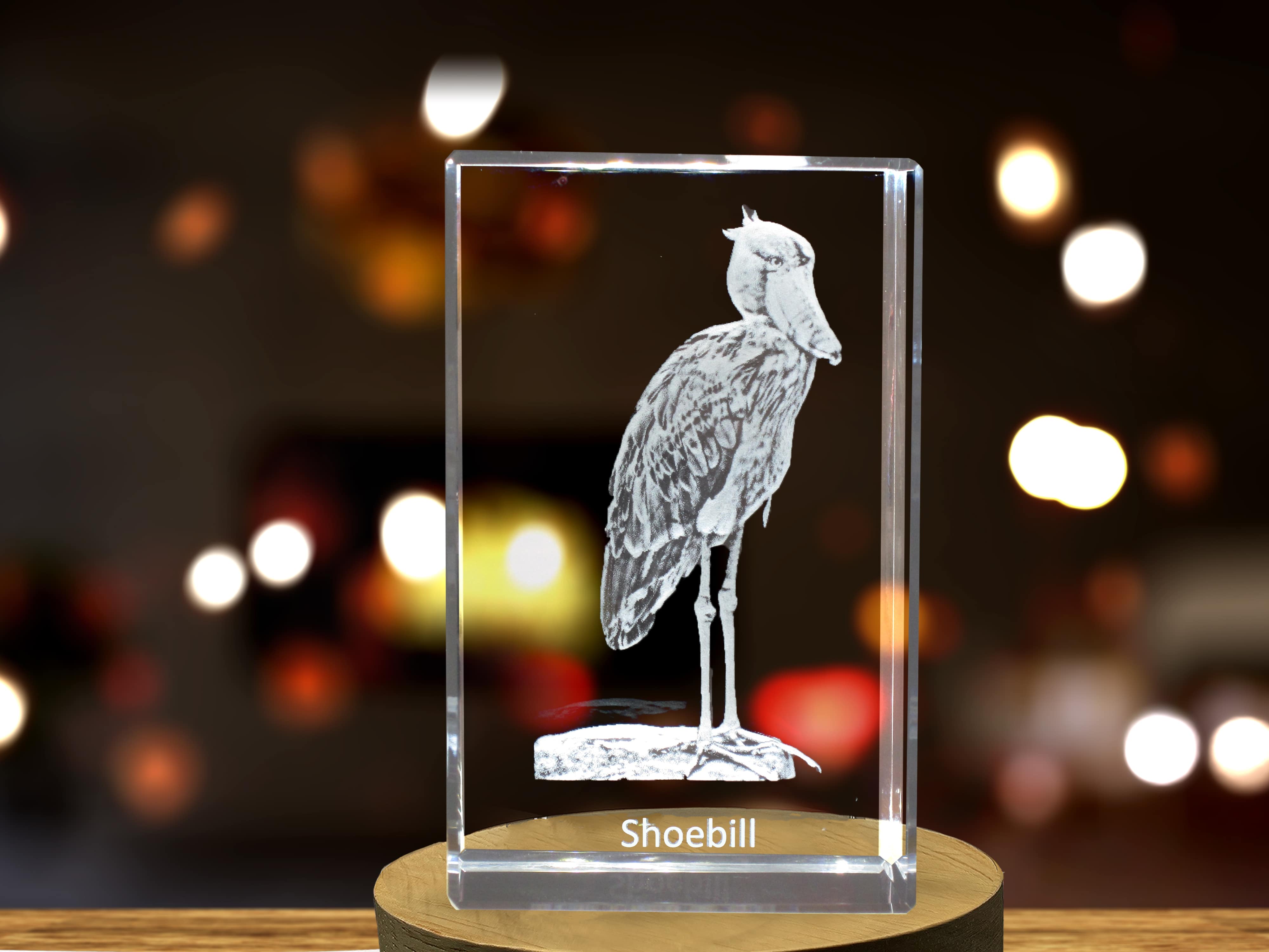 Shoebill 3D Engraved Crystal 3D Engraved Crystal Keepsake/Gift/Decor/Collectible/Souvenir A&B Crystal Collection
