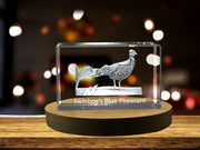 Swinhoe’s Blue Pheasant 3D Engraved Crystal 3D Engraved Crystal Keepsake/Gift/Decor/Collectible/Souvenir