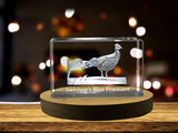 Swinhoe’s Blue Pheasant 3D Engraved Crystal 3D Engraved Crystal Keepsake/Gift/Decor/Collectible/Souvenir A&B Crystal Collection