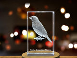 Scaly-Breasted Munia 3D Engraved Crystal 3D Engraved Crystal Keepsake/Gift/Decor/Collectible/Souvenir A&B Crystal Collection