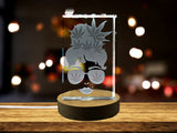 Woman With Cannabis Leaves Recognition Trophy 3D Engraved Crystal — Made in Canada - Custom Award From A&B Crystal Collection
