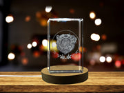 Bear Smoking Weed 3D Engraved Crystal 3D Engraved Crystal Keepsake/Gift/Decor/Collectible/Souvenir