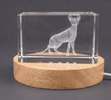 Cornish rex cat — 3D laser-engraved crystal keepsake, Made in Canada
