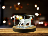 Bengal Cat 3D Engraved Crystal Trophy Award - Unique Pet Keepsake Recognition with LED Base - Custom Award From A&B Crystal Collection