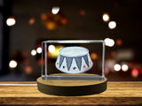 3D Engraved Crystal Circus Trophy Award Recognition with LED Base - Unique Party Centerpiece - Custom Award From A&B Crystal Collection