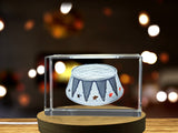 3D Engraved Crystal Circus Trophy Award Recognition with LED Base - Unique Party Centerpiece - Custom Award From A&B Crystal Collection