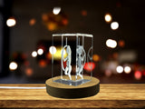 Recognition Elegant 3D Engraved Circus Trapeze Crystal Trophy Award with LED Base - Custom Award From A&B Crystal Collection