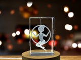 Recognition Elegant 3D Engraved Circus Trapeze Crystal Trophy Award with LED Base - Custom Award From A&B Crystal Collection