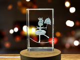 Crystal Circus Umbrella Trophy Award - Recognition 3D Engraved Sculpture with LED Base Light - Custom Award From A&B Crystal Collection
