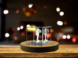Circus Strongman 3D Engraved Crystal Trophy Award with LED Base Light Recognition Gift - Custom Award From A&B Crystal Collection
