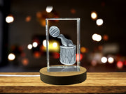 Whimsical Circus Seal Playing Drums Crystal Recognition Award with LED Base Light