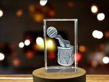 Whimsical Circus Seal Playing Drums Crystal Recognition Award with LED Base Light - Custom Award From A&B Crystal Collection