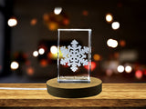 Délicat flocon de neige de Noël | Décoration cristalline gravée 3D